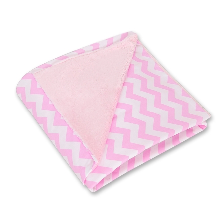 Wendbare Babyautositzdecke - Chevron Pink